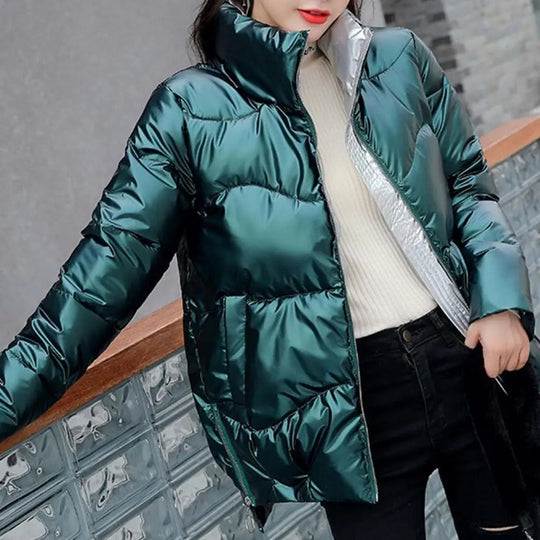 R&B | Pufferjacke - Gequiltet und Leicht - Hoher Kragen - Glänzende Oberfläche - Warm und Bequem