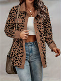 R&B | Leopardenmuster Langhe Hemdbluse Polyester Stilvoll und Trendy