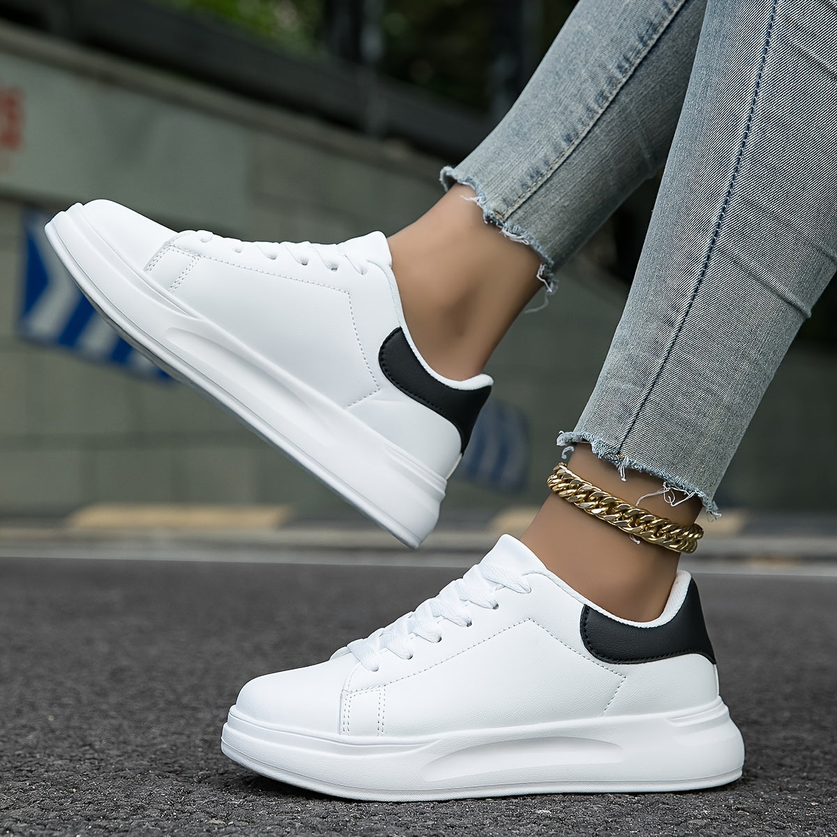 R&B | Damen Weiße Sneakers Casual