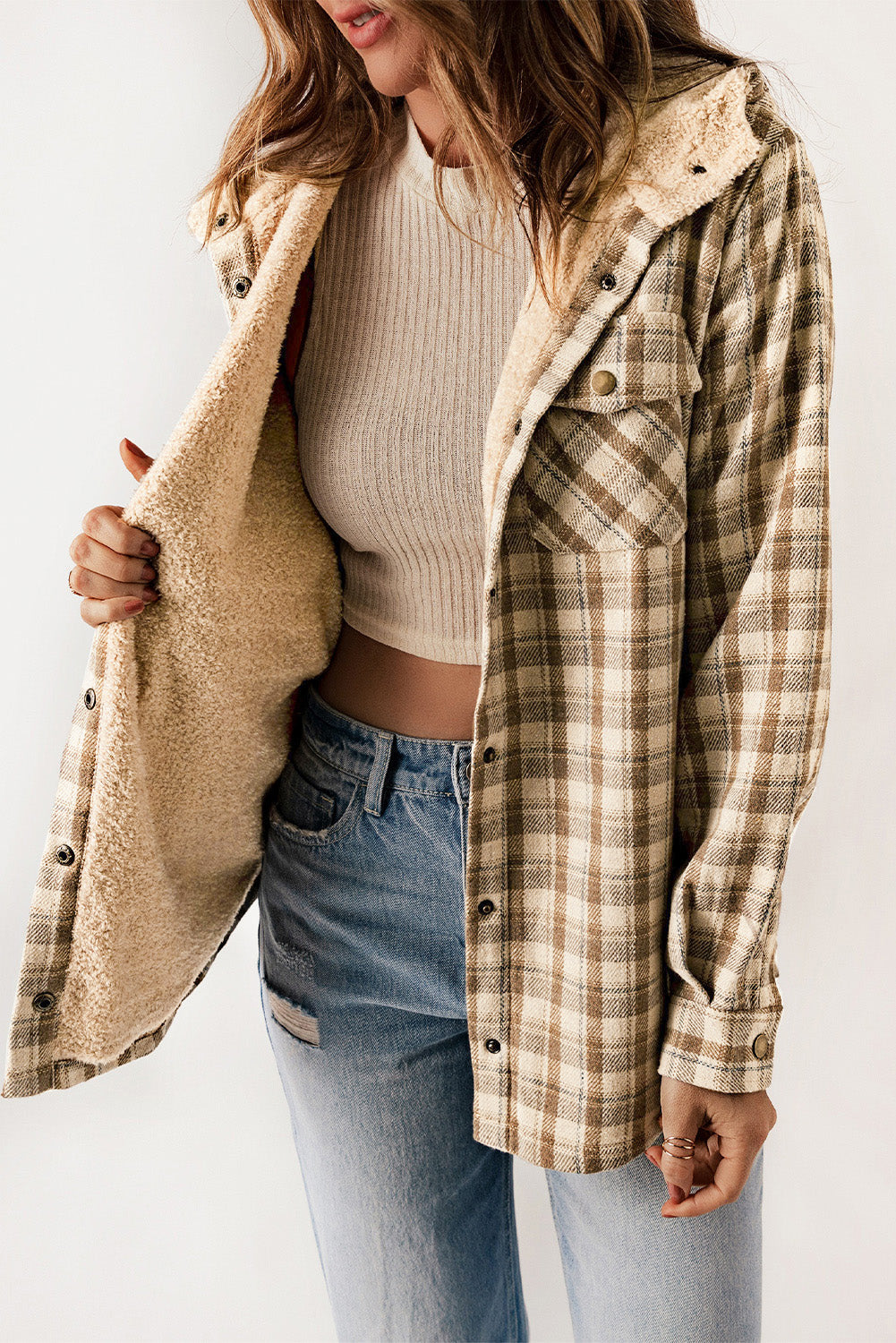 R&B | Gitterjacke mit Plüschfutter Warm und Stilvoll Ideal für Den Alltag