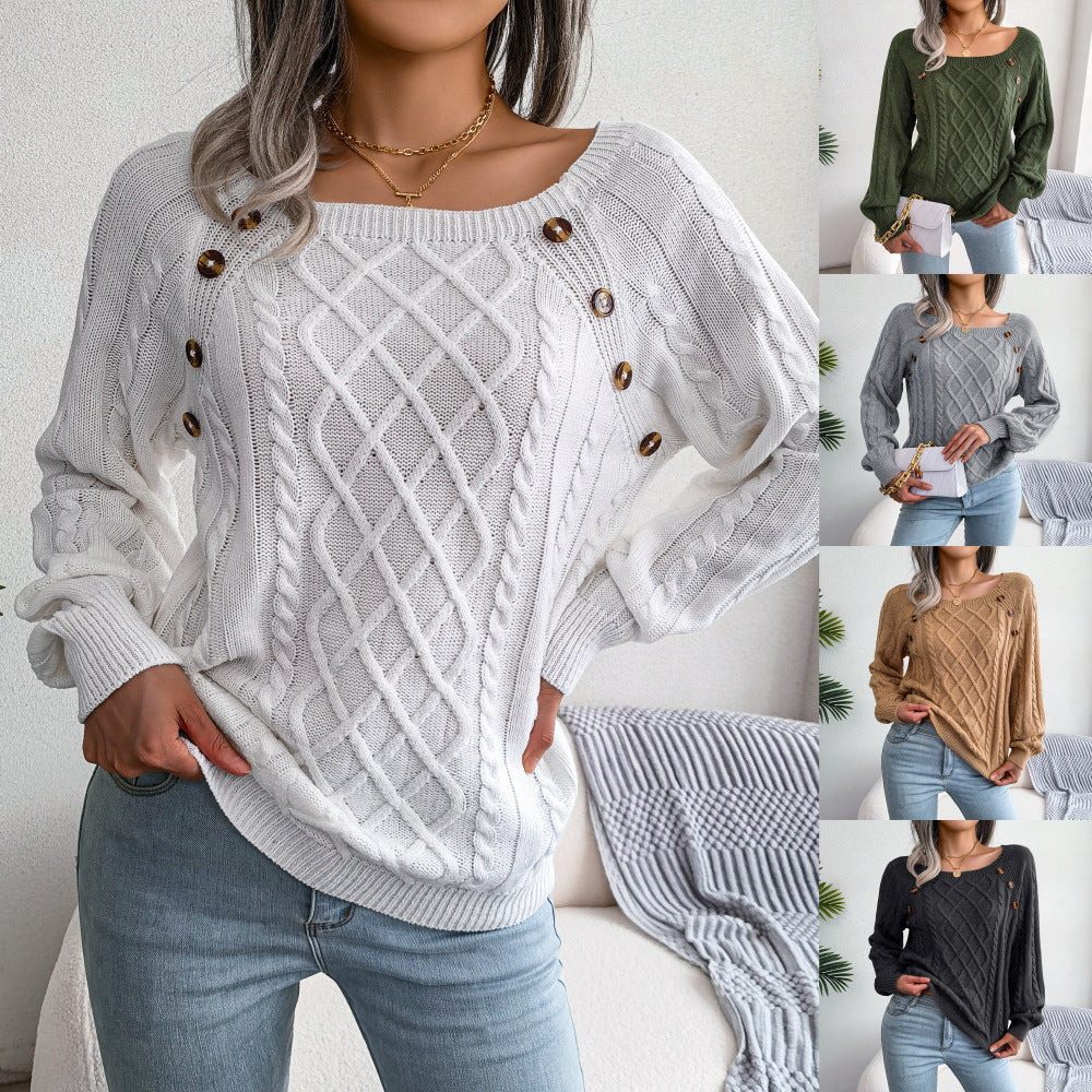 R&B | Modischer Pullover mit quadratischem Ausschnitt