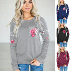 Damen Sweatshirt mit floralem Design und komfortablem Schnitt R&B