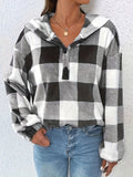 R&B | Flannel Karierter Hoodie Baumwolle und Polyester Trendig und Komfortabel