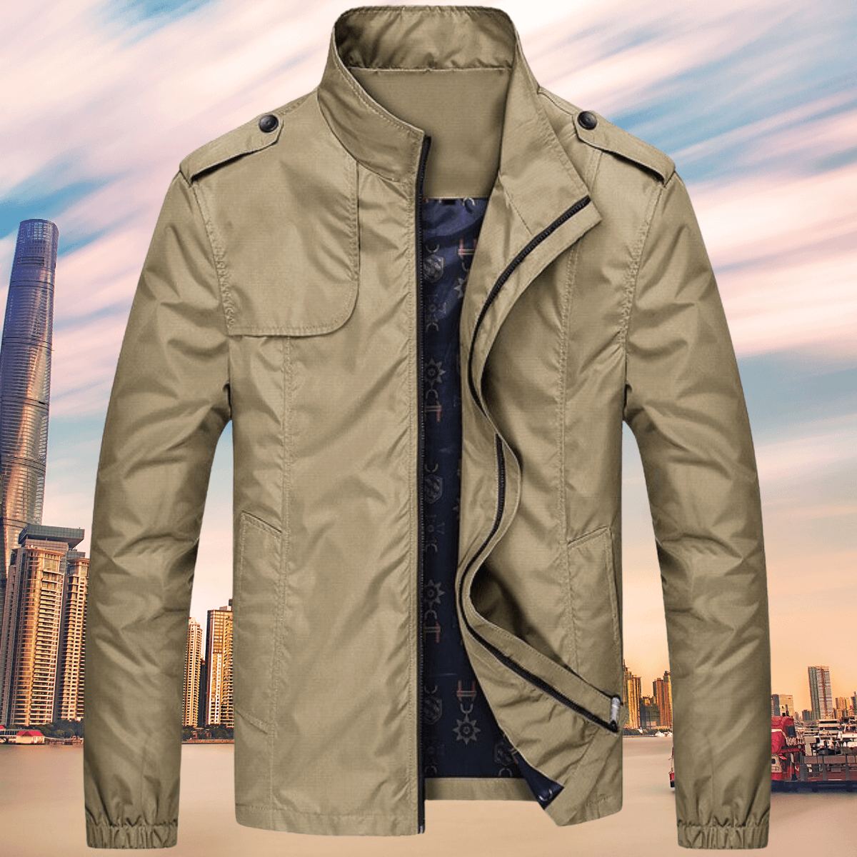 R&B | Herren Herbst Freizeit Oxford Jacke mit Kragen