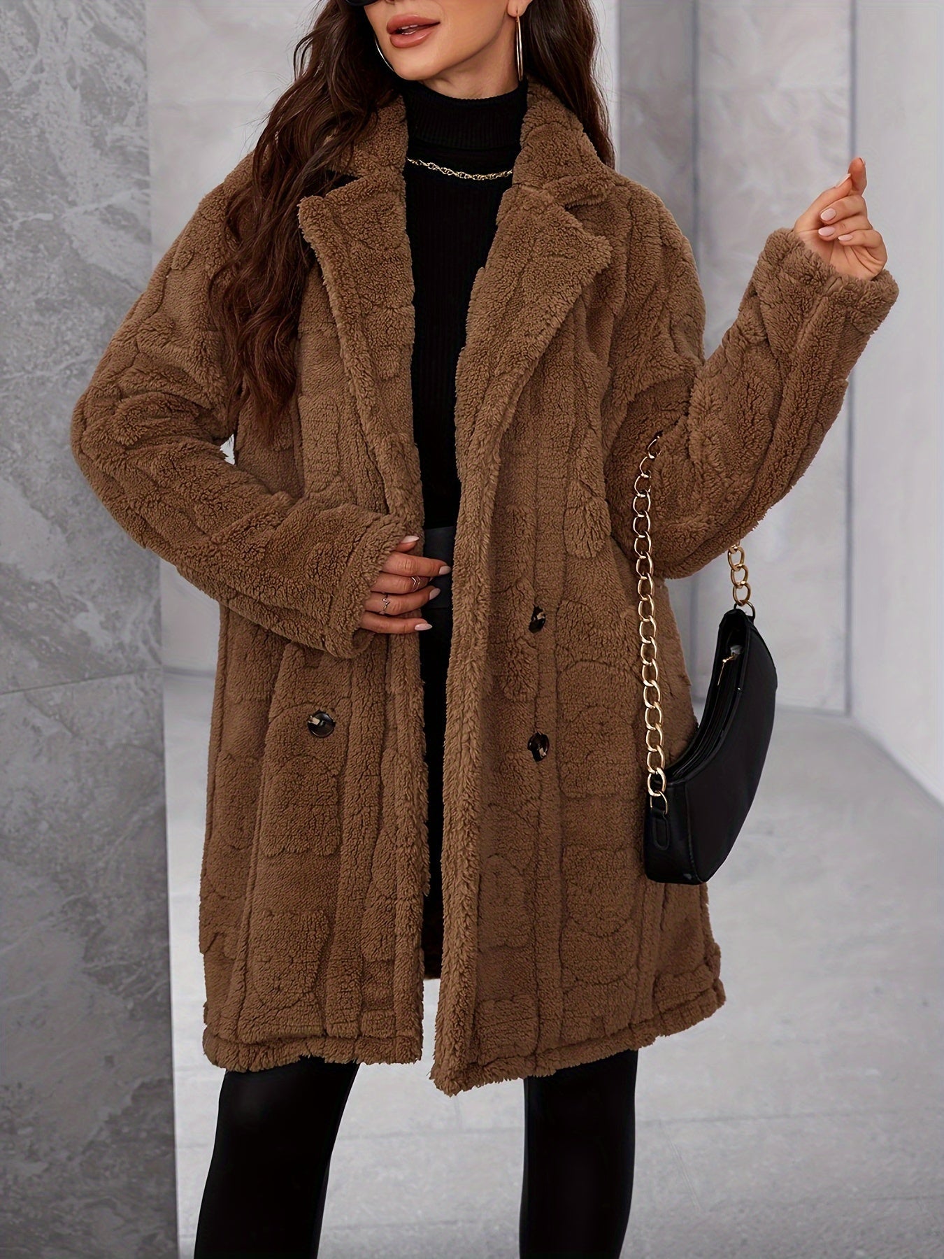 R&B | Elegante Damen Brauner Pelzmantel