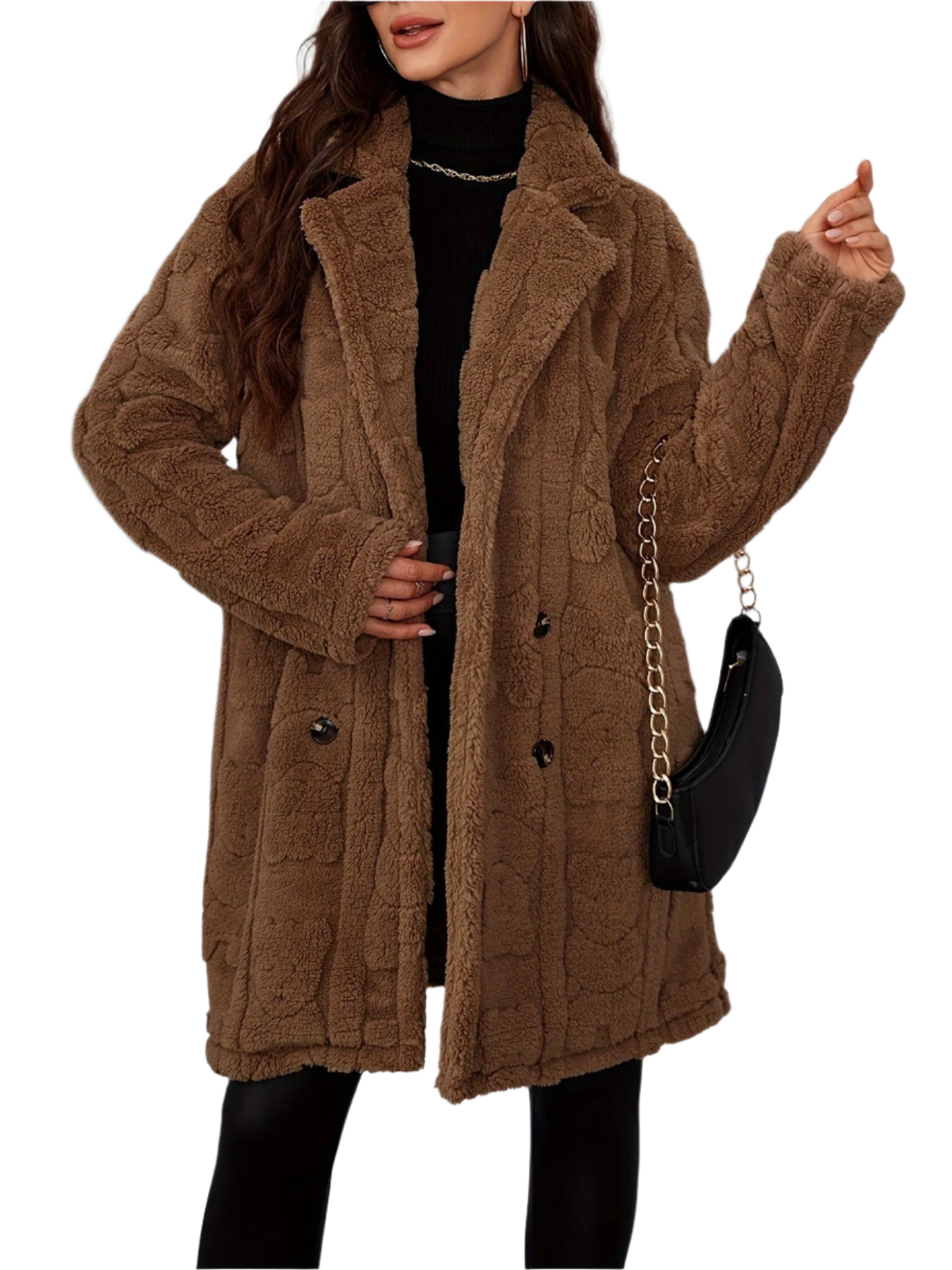 R&B | Elegante Damen Brauner Pelzmantel