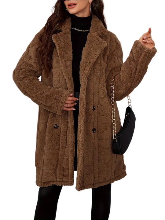 R&B | Elegante Damen Brauner Pelzmantel