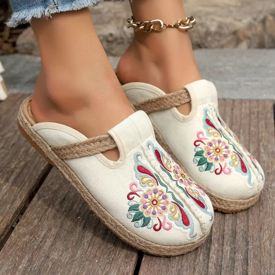 Flache Schuhe für Frauen mit floralem Muster R&B
