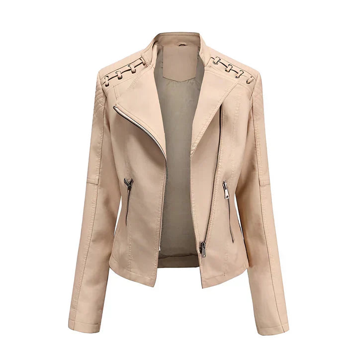 R&B | Pudriges Lederjacke mit Reißverschluss