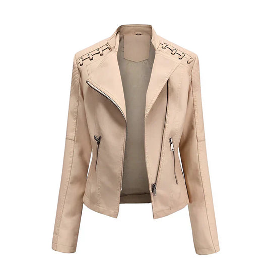 R&B | Pudriges Lederjacke mit Reißverschluss