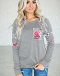 Damen Sweatshirt mit floralem Design und komfortablem Schnitt R&B
