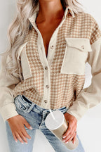 R&B | Hundezahn Muster Hemdjacke Baumwollmischung Trendy und Komfortabel