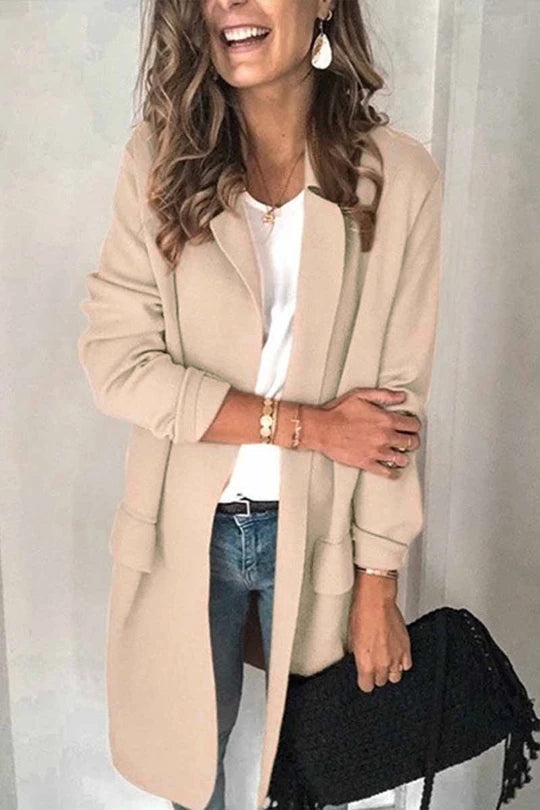 R&B | Einfarbiger Blazer Mit Langen Ärmeln