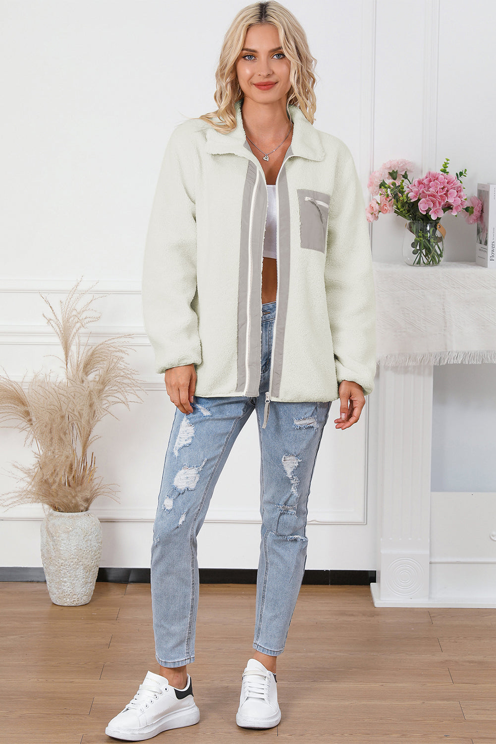 R&B | Weiche Fleecejacke mit Reißverschluss Praktisch und Warm Perfekt für Den Alltag