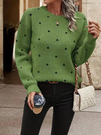 R&B | langärmliger poker-dot-pullover