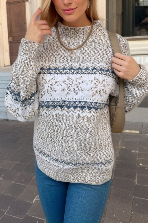 R&B | Schicker Weihnachts-Turtleneck mit Schneeflockenpullover