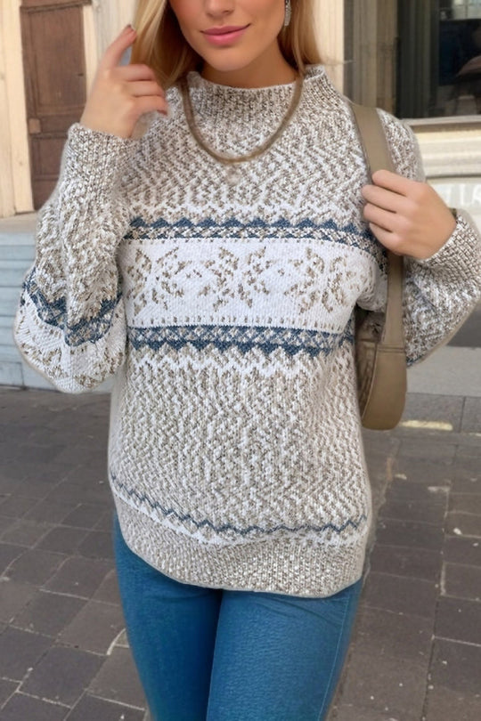 R&B | Schicker Weihnachts-Turtleneck mit Schneeflockenpullover