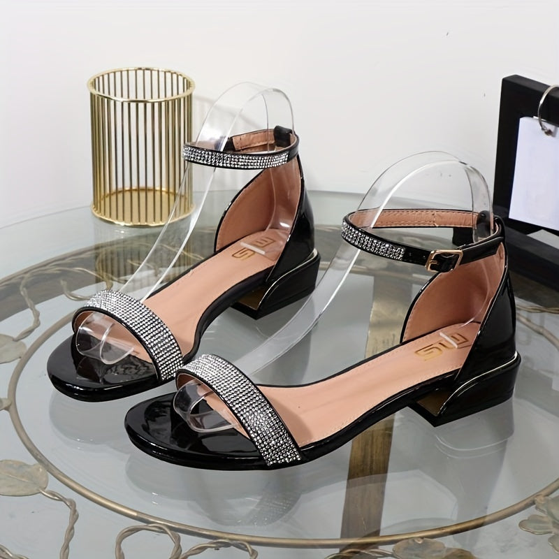 R&B | Glänzende Flache Sandalen für Frauen Kristall Schuhe Sommer
