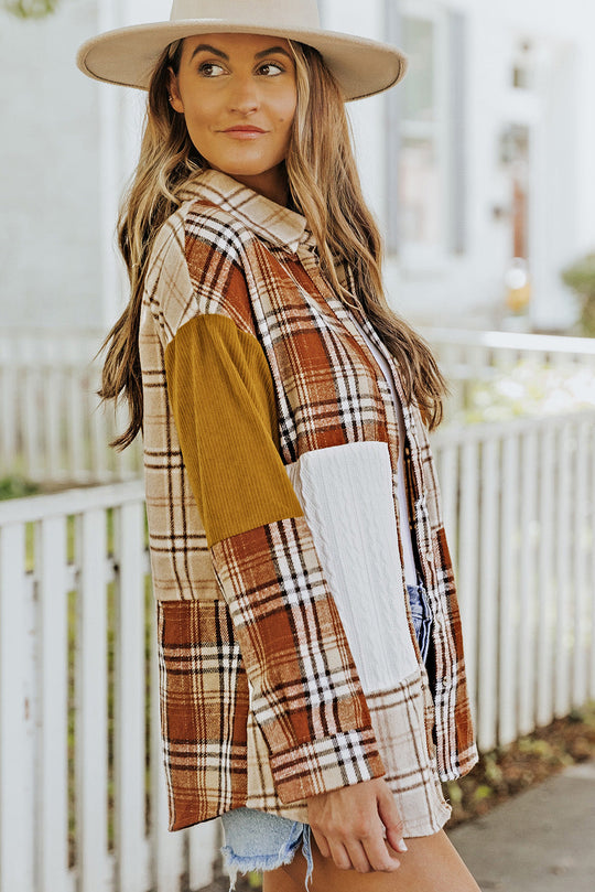 R&B | Gitterhemde mit Patchwork-details Baumwollmischung Perfekt für Layering