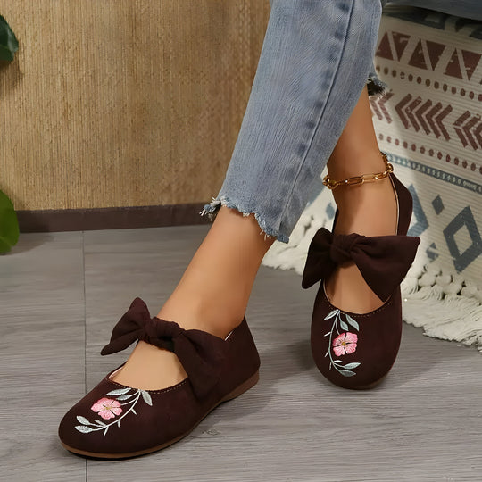 Felicidad | Modische flache Schuhe mit Blumenstickerei für Frauen R&B
