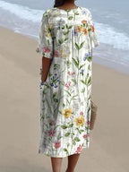 Lena | Damen-Freizeitkleid mit Vintage-Blumendruck