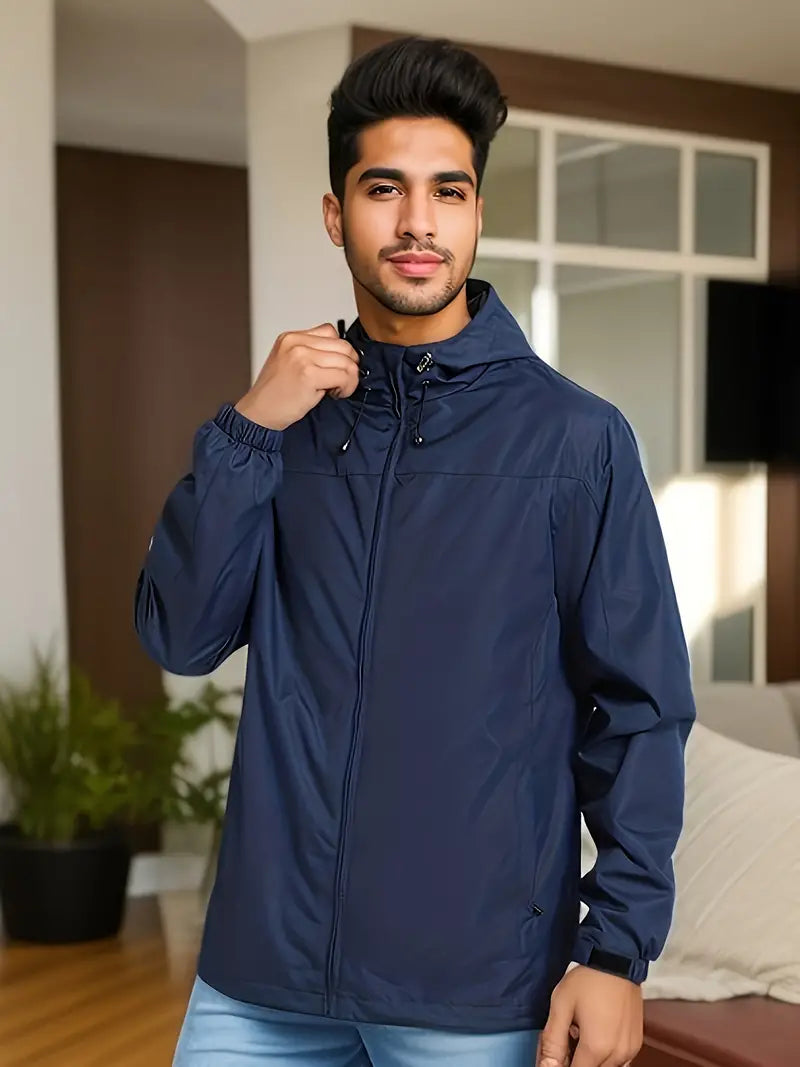 R&B | Herren Stilvolle Kapuzen-Windjacke - Wasserdichtes Design