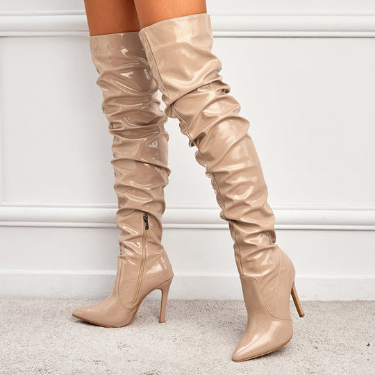 R&B | Kniehohe Lange Stiefel für Frauen mit Super Hohem Absatz für Partys