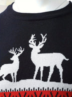 R&B | Weihnachtsstrickjacke mit Rentiermotiv Baumwolle Festlich