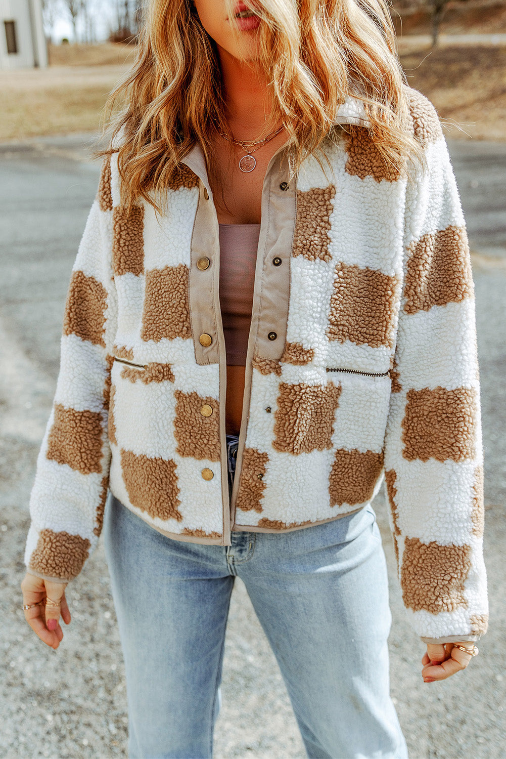 R&B | Gitter Sherpa Jacke Polyester Weich und Warm