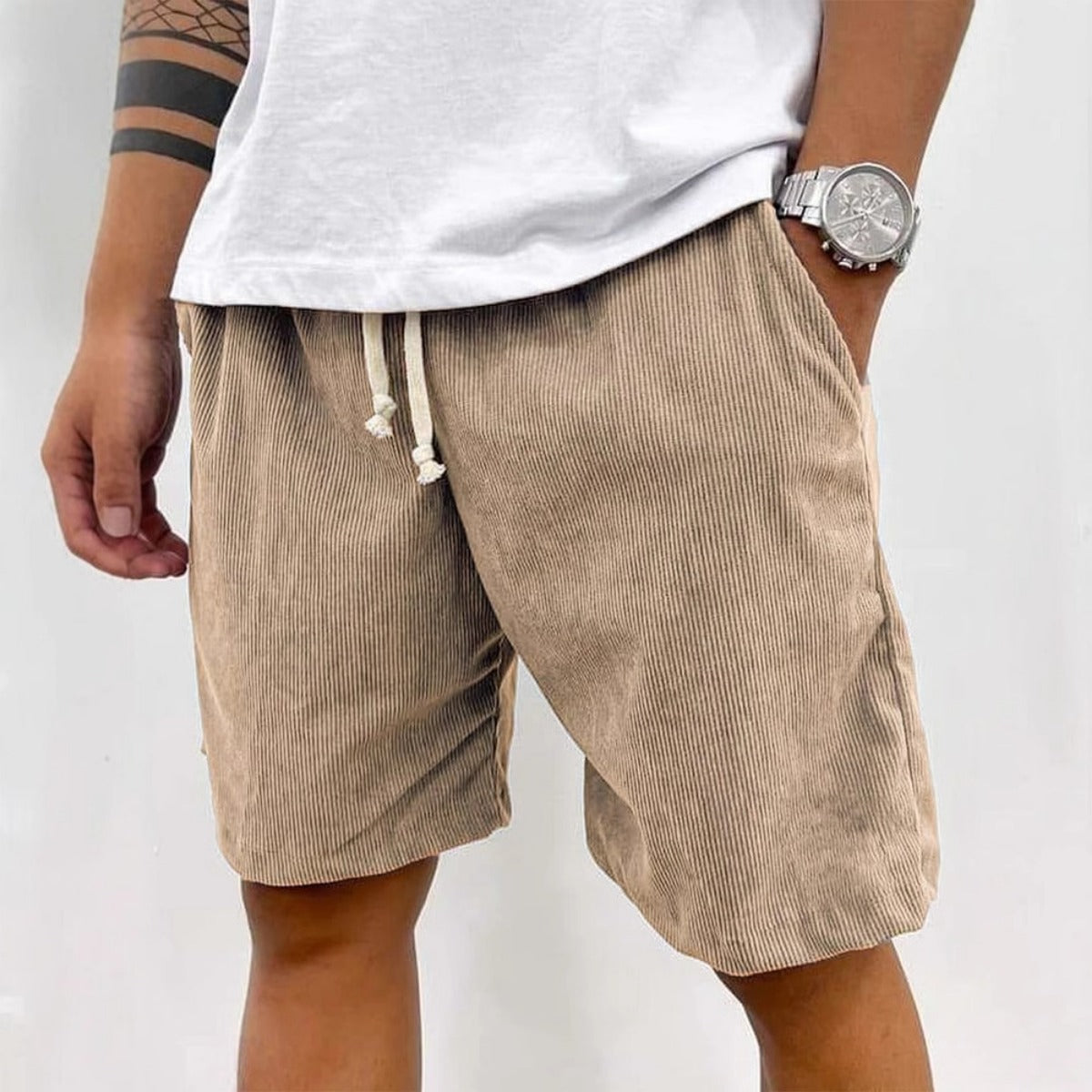 R&B | Herren Casual Kordelzug Cord Shorts