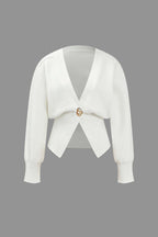 R&B | Pullover-Cardigan mit V-Ausschnitt