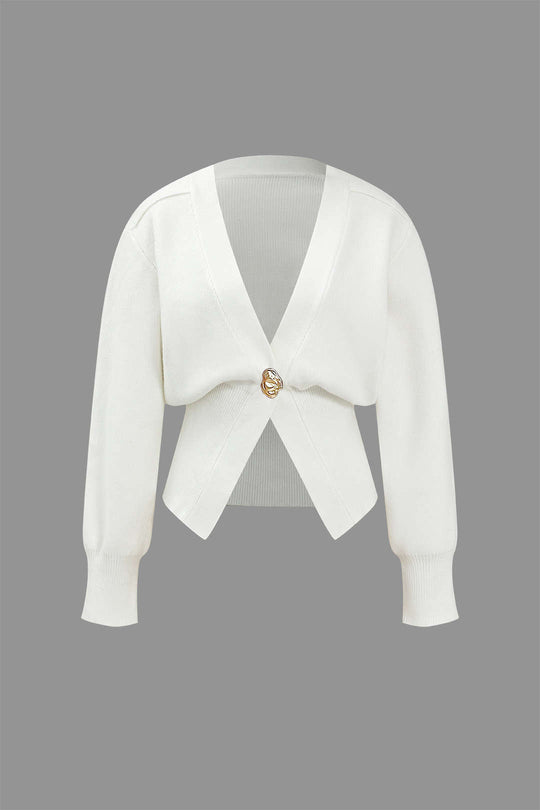 R&B | Pullover-Cardigan mit V-Ausschnitt