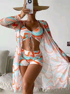 R&B | Bedrucktes dreiteiliges Bikini-Set