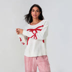 R&B | Festlicher Strickpullover mit Schleifen-Design