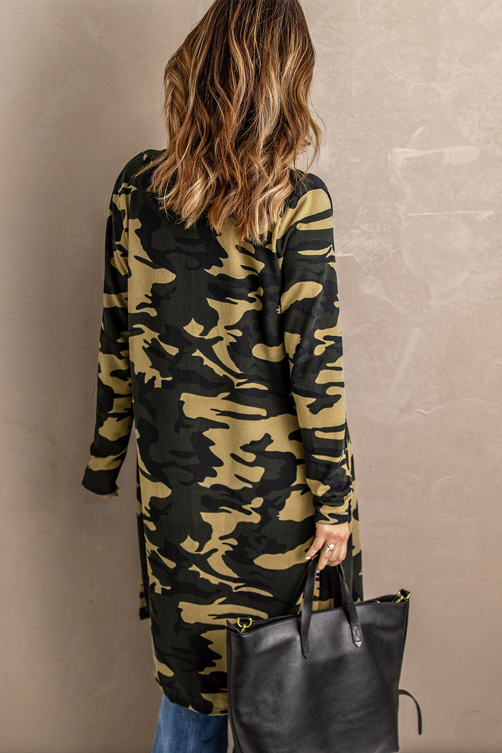 R&B | Bedruckter Offene Front Langarm Cardigan
