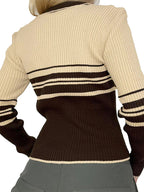 R&B | Vintage Gestreifter Patchwork-Reverscardigan