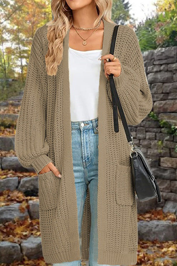 R&B | Länge Locker Oversized Doppelte Tasche Cardigan Sweater Jacke