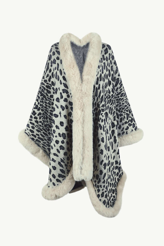 R&B | Leopardenmuster Offenes Poncho