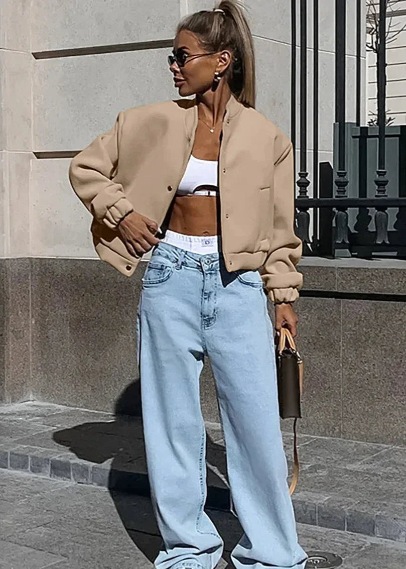R&B | Luxuriöse Wollflugjacke - Khaki