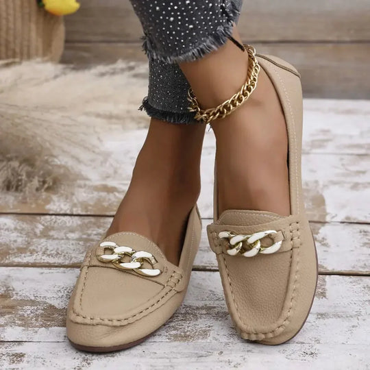 Slipper aus Leder mit klobigen Kettendetails R&B R&B