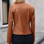 R&B | Bikerjacke mit Rundhalsausschnitt für Damen