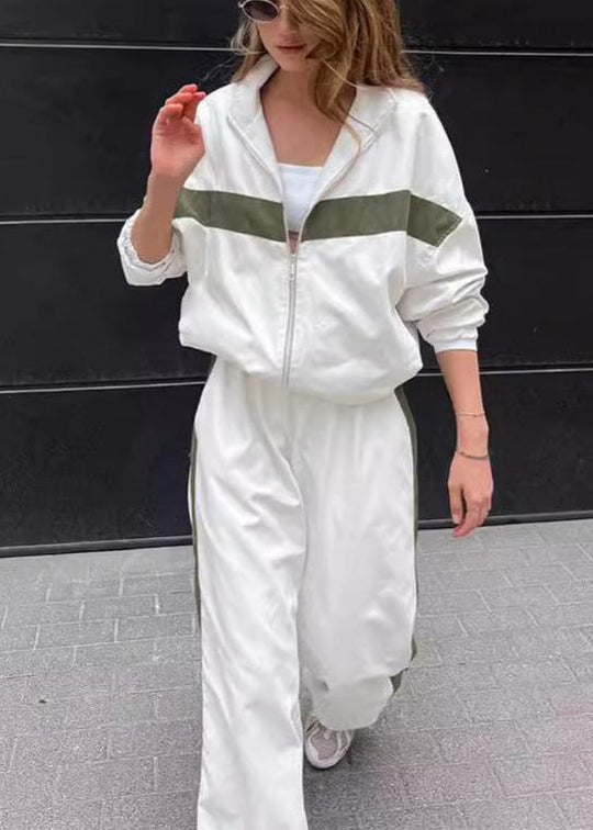 R&B | Edge - Kontrast Reißverschlussjacke und weit geschnittene Hose Set
