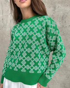 R&B | Muster Strickpullover Weich und Trendy Statement-look