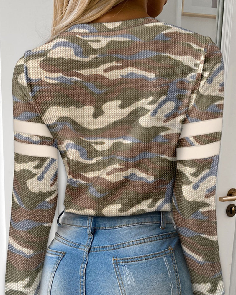 R&B | Halbzip Camouflage Langarm