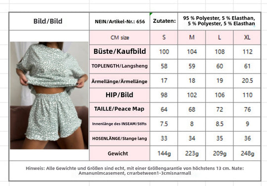 R&B | Bedruckter Schlafanzug mit Leopardenmuster