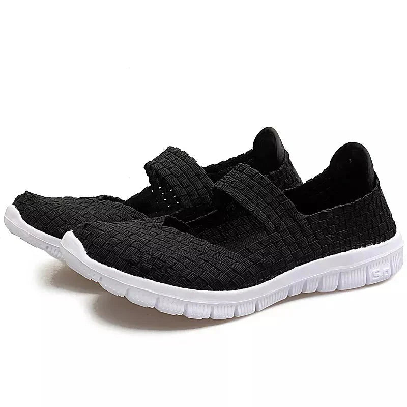 R&B elastische Band gewebt leichte flache Schuhe