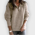 R&B | Gestrickter Pullover mit Reißverschlusskragen