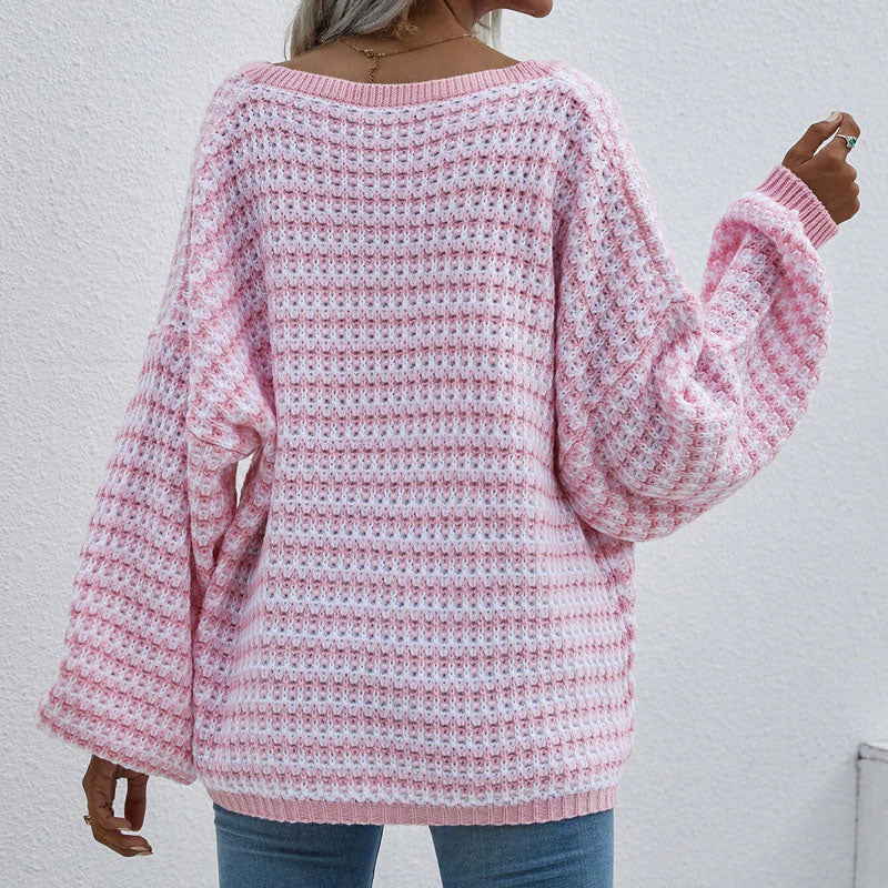 R&B | Gestreifter Strickpullover Für Modische Looks