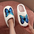 Weiß Flauschige Slipper Mit Blauem Schmetterlingsmotiv R&B