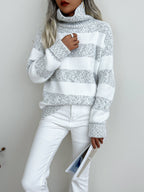 R&B | Strickpullover mit Rollkragen Acrylmischung Gestreiftes Muster